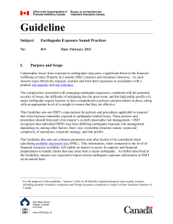 Earthquake Exposure Sound Practices - OSFI-BSIF