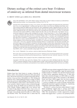 Dietary ecology of the extinct cave bear: Evidence of omnivory as