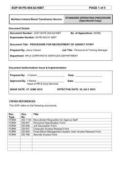 1. Procedure for Recruitment of Agency Staff