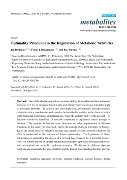 Optimality Principles in the Regulation of Metabolic Networks
