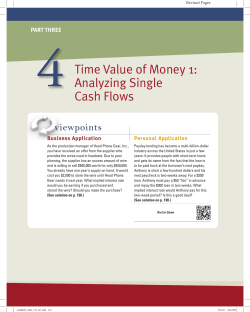 Time Value of Money 1: Analyzing Single Cash Flows