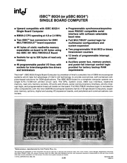 iSBC&trade; 80/24 (or pSBC 80/24 *) SINGLE BOARD COMPUTER&middot;