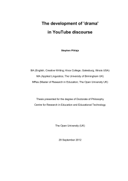 The development of `drama`in YouTube discourse