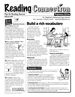 Build a rich vocabulary - St. Stephen`s Episcopal Day School