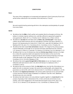 Constitution and Bylaws - Christ Community Church
