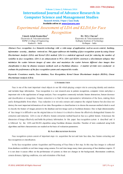 Experimental Assessment of LDA and KLDA for Face