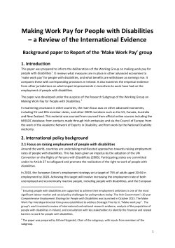 Making Work Pay for People with Disabilities &ndash; a Review