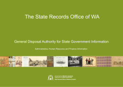 General Disposal Authority for State Government Information