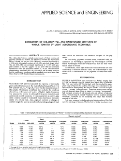 estimation of chlorophyll and carotenoid contents of