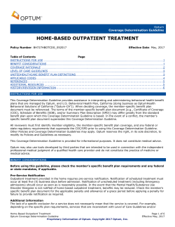 Home-Based Outpatient Treatment