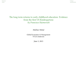 The long term returns to early childhood education