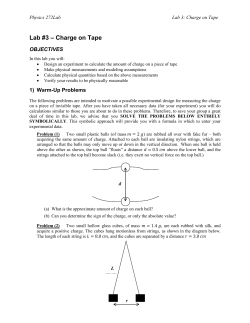 Lab #3 &ndash; Charge on Tape