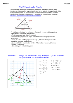 The Orthocentre of a Triangle