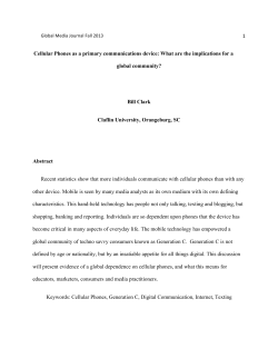 Cellular Phones - Global Media Journal