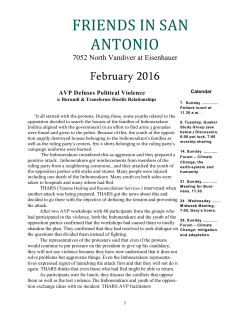 Second Month 2016 - San Antonio Quakers