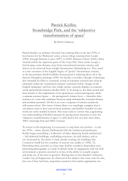Patrick Keiller, Stonebridge Park, and the `subjective
