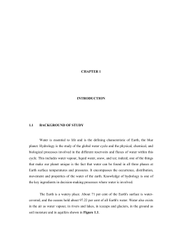 CHAPTER 1 INTRODUCTION 1.1 BACKGROUND OF STUDY Water