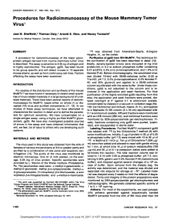 Procedures for Radioimmunoassay of the Mouse