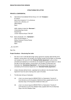 REDACTED EXECUTION VERSION STRUCTURING FEE LETTER