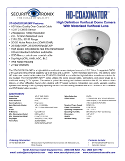 High Definition Varifocal Dome Camera With Motorized Varifocal Lens