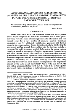 accountants, attorneys, and enron: an analysis of the debacle and