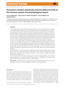 Host plant variation plastically impacts different traits of the immune
