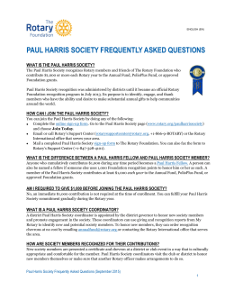 paul harris society frequently asked questions