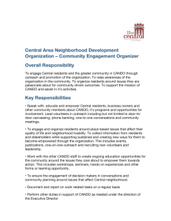 Community Engagement Organizer - Central Area Neighborhood