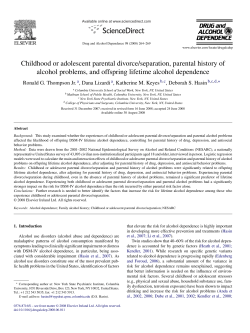 Childhood or adolescent parental divorce/separation, parental