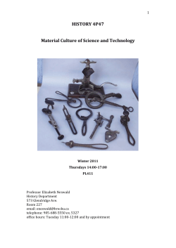 Material Culture of Science and Technology
