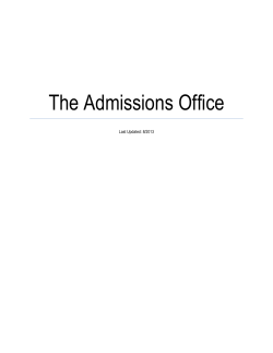 Admissions - Academic Advising Center