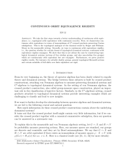 CONTINUOUS ORBIT EQUIVALENCE RIGIDITY 1. Introduction