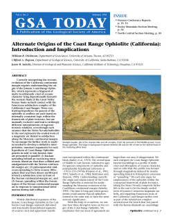 Alternate Origins of the Coast Range Ophiolite (California)