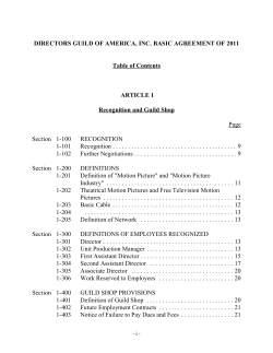 DIRECTORS GUILD OF AMERICA, INC. BASIC AGREEMENT OF