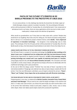 pasta of the future? it`s printed in 3d barilla previews