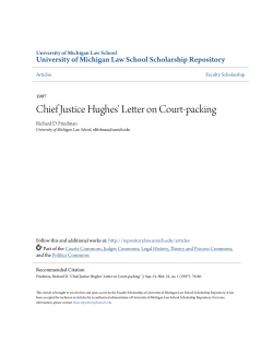 Chief Justice Hughes` Letter on Court-packing