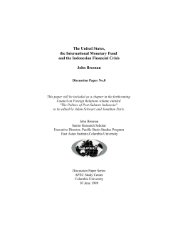The United States, the International Monetary Fund and the