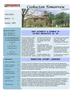 Coshocton County Port Authority Newsletter revised 01 22 08