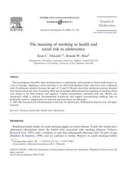 The meaning of smoking as health and social risk in adolescence