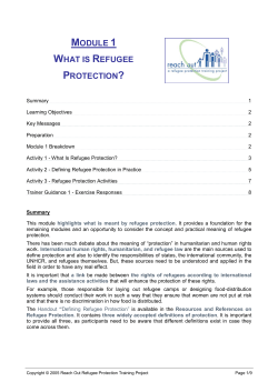 Module1 What is Refugee Protection