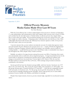Official Poverty Measure Masks Gains Made Over Last 50 Years