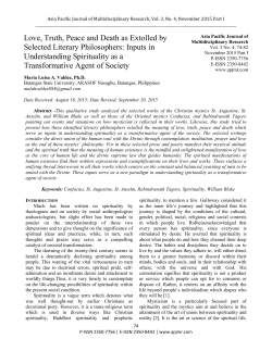 Love, Truth, Peace and Death as Extolled by Selected Literary