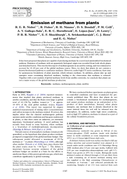 Emission of methane from plants - Proceedings of the Royal Society B