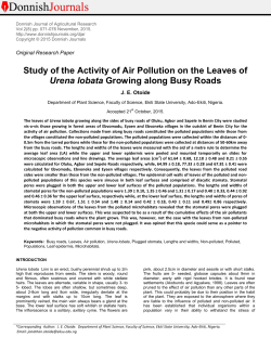 Study of the Activity of Air Pollution on the Leaves of Urena lobata