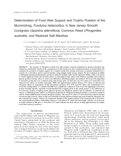 Determination of Food Web Support and Trophic Position of the