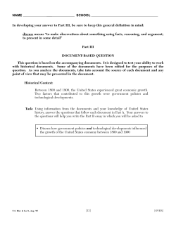 DBQ Economic Growth 1800 and 1900