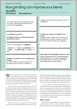 How grinding can improve your blend quality