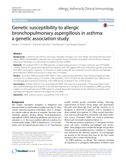 Genetic susceptibility to allergic bronchopulmonary aspergillosis in