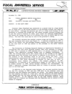 Is the Party Over? - Public Sector Consultants