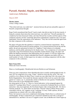 Purcell, Handel, Haydn, and Mendelssohn